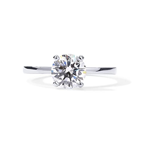 PAVOI 18K Sterling Silver Gold Round Cut Solitare 1.5 CT Moissanite Engagement Ring for Women | Moissanite Wedding band for Women | Moissanite Promise Rings