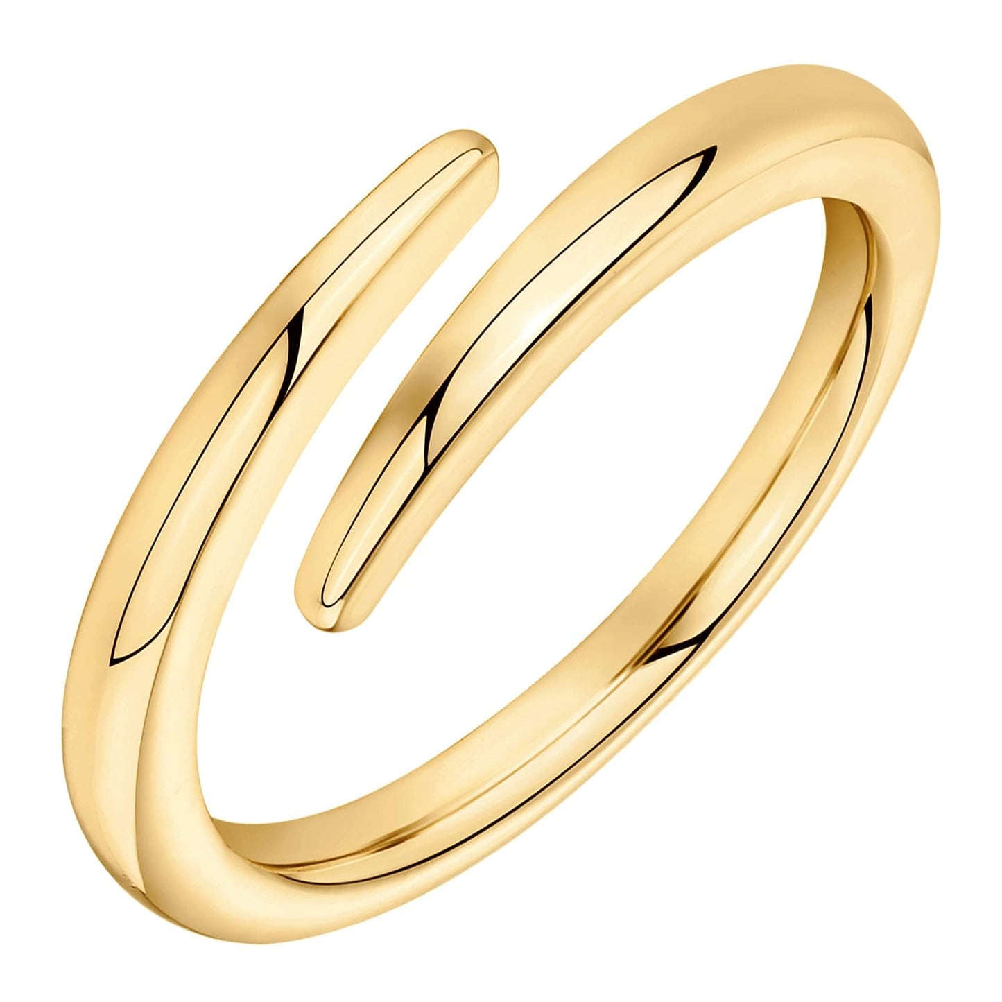 PAVOI 14K Gold Plated Open Twist Eternity Band for Women