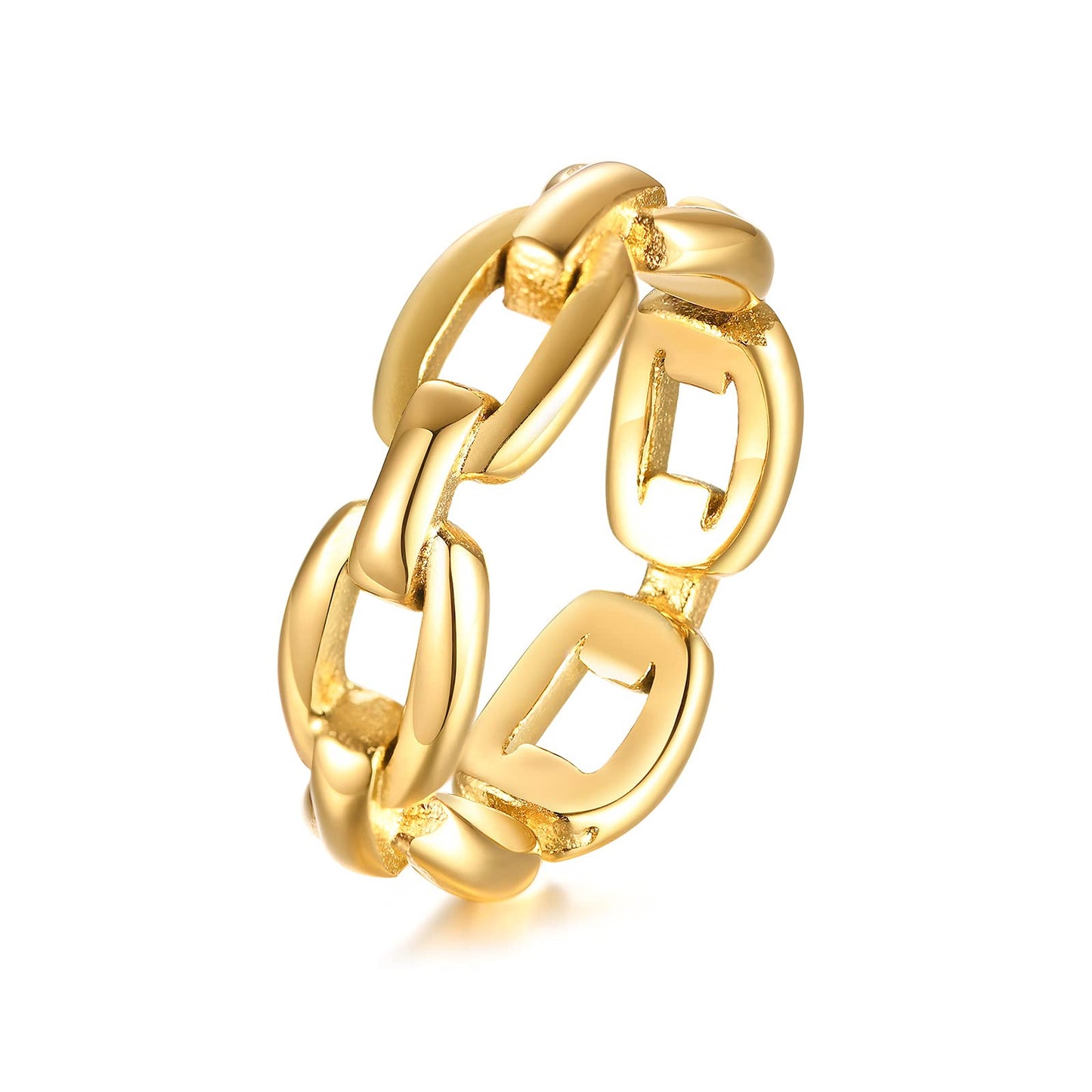 VNOX 18K Gold Plated Stainless Steel Cuff Link Ring for Women